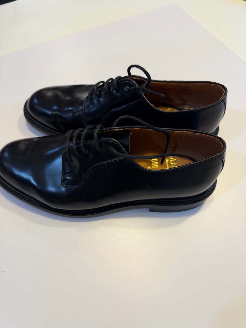 Todd Snyder Black Leather Derby Shoes Sz 9.  Bag3